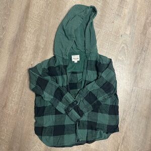 American Eagle Hooded Flannel Shirt